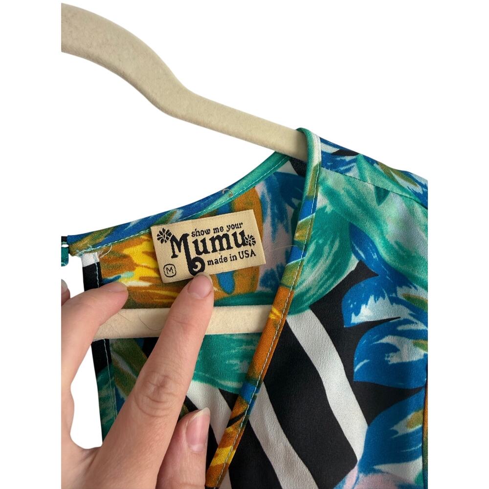 SHOW ME YOUR MUMU Jocelyn Maxi Dress Birds of Paradise Tropical Floral M - Picture 5 of 7
